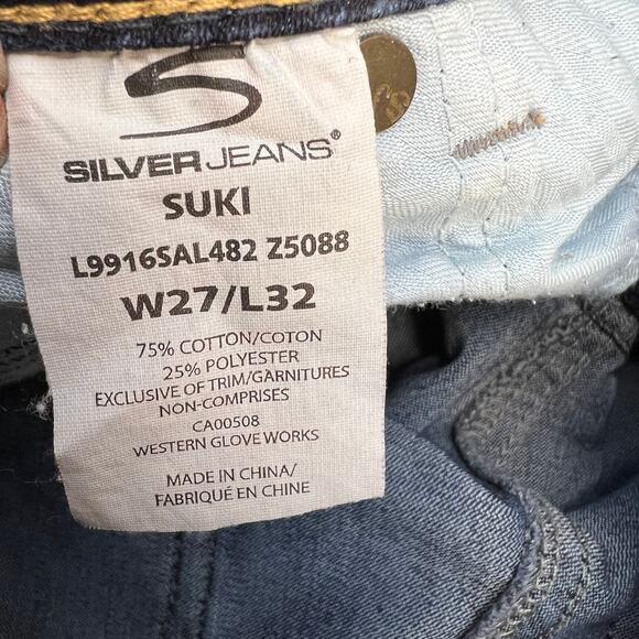 Silver Jean Co. Jeans Women's 27x32 (4) Dark Blue Suki Bootcut Flare Preppy - Picture 10 of 15